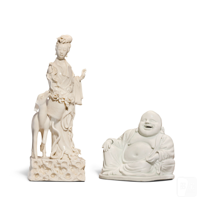 清 德化窯布袋和尚及麻姑獻壽像 | A BLANC-DE-CHINE FIGURE OF BUDAI AND A BLANC-DE-CHINE FIGURE OF MAGU - 图3
